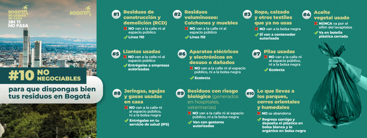 10 no negociables del aseo en Bogotá